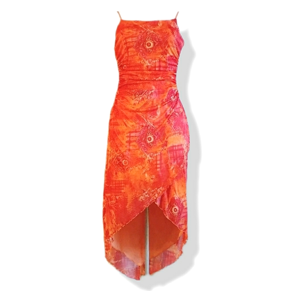 Bright Orange City Triangle Dress